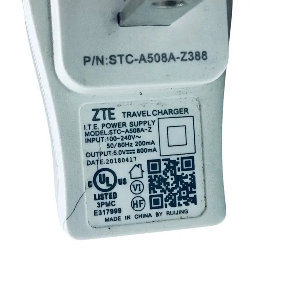 ZTE Power Supply Single 5V/800mA USB Wall Charger